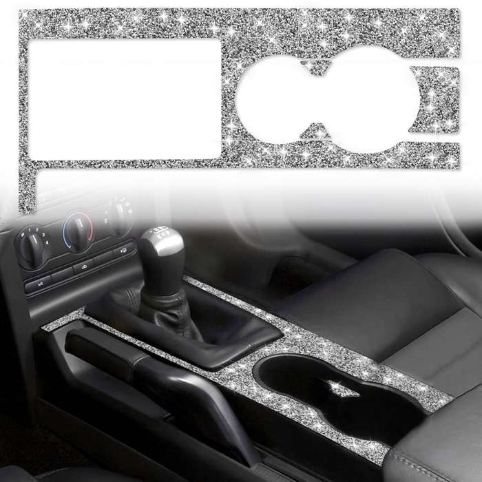 For Ford Mustang 2005-2009 Car Gear Panel Diamond Decorative Sticker, Left Drive