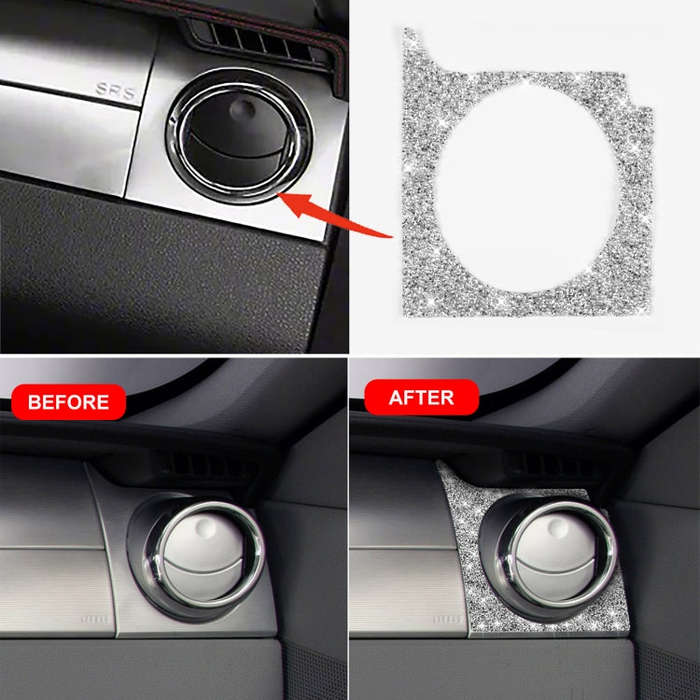 For Ford Mustang 2005-2009 Car Right Air Outlet Diamond Decorative Sticker, Left Drive