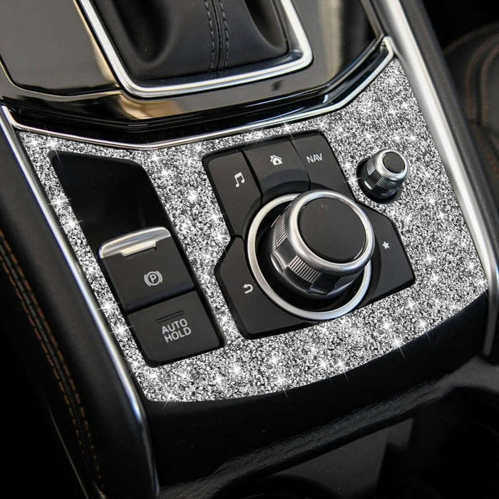 For Mazda CX-5 2017-2018 Car Electronic Handbrake Panel Diamond Decorative Sticker, Left Drive