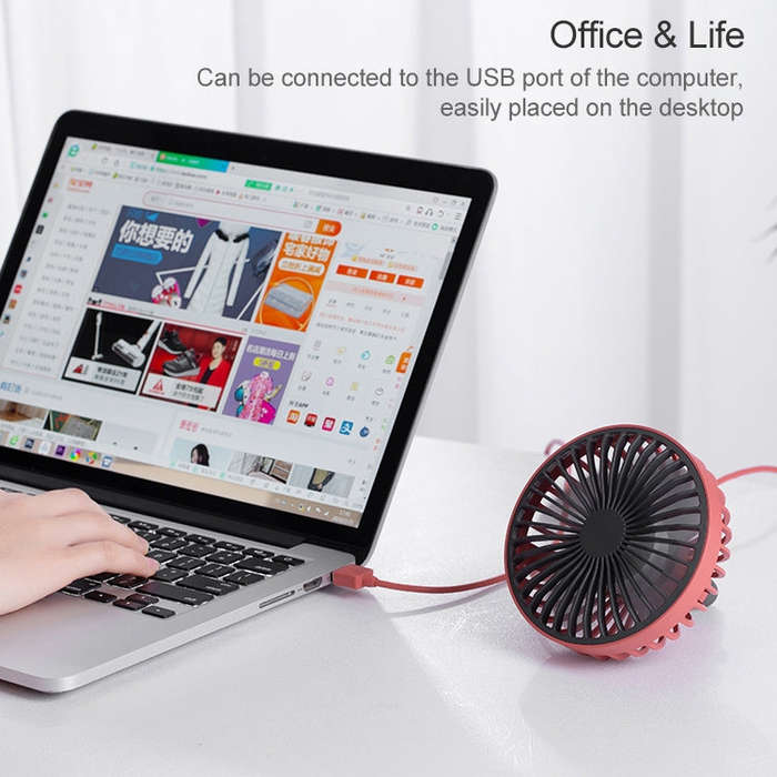 F829 Portable Car Air Outlet Electric Cooling Fan with LED Light(Yellow)