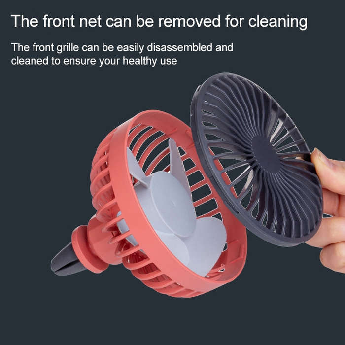 F829 Portable Car Air Outlet Electric Cooling Fan with LED Light(Yellow)