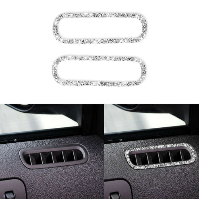 For Ford Mustang 2009-2013 Car Left and Right Air Outlet Diamond Decoration Sticker, Left Hand Drive
