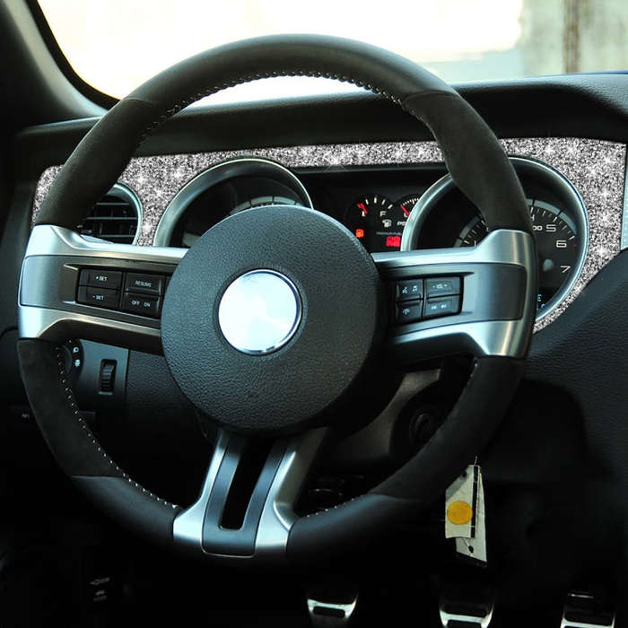 For Ford Mustang 2009-2013 3pcs Car Left Air Outlet Dashboard Diamond Decoration Sticker, Left Ha...