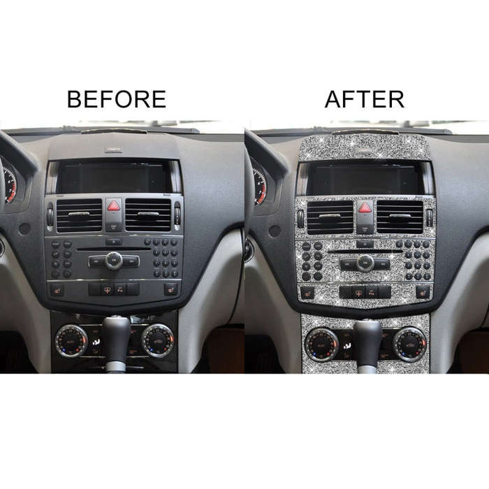 For Mercedes-Benz C-class W204 2007-2010 Car Gear Set Diamond Decorative Sticker, Left and Right ...