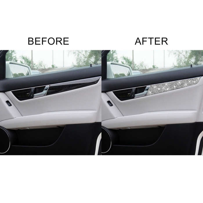 For Mercedes-Benz C-class W204 2007-2013 Car Door Panel Diamond Decorative Sticker, Left and Righ...