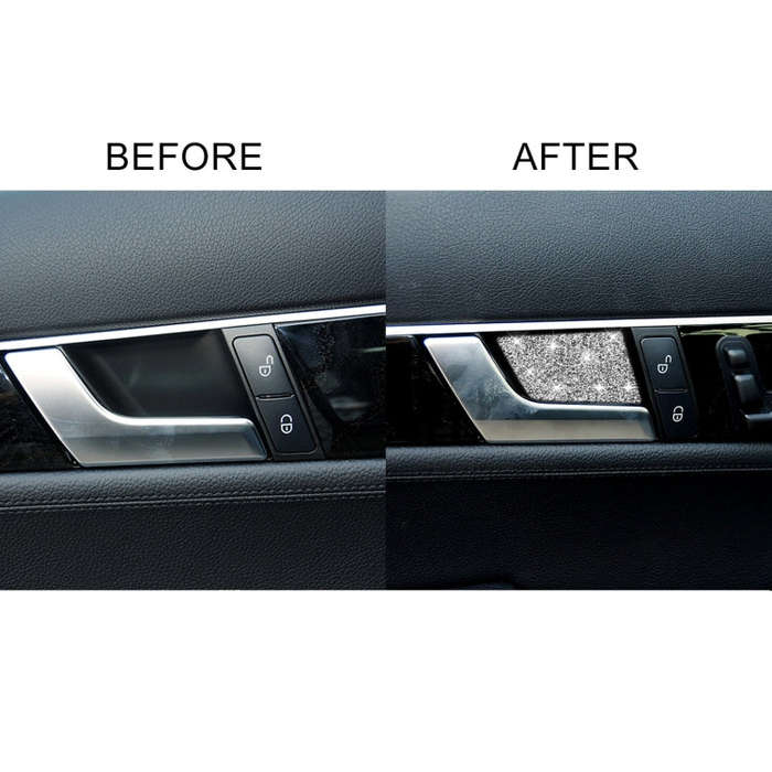 For Mercedes-Benz C-class W204 2007-2013 Car Inside Door Bowl Diamond Decorative Sticker, Left an...