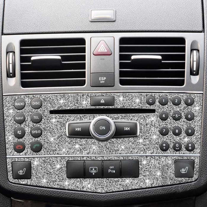 For Mercedes-Benz C-class W204 2007-2010 Car Central Control Panel B Diamond Decorative Sticker, ...