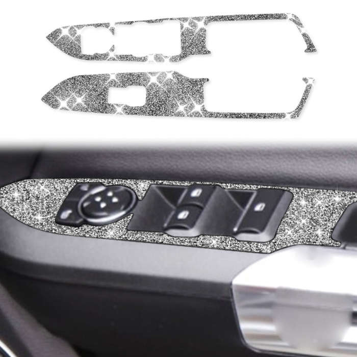 For Ford Mustang 2015-2020 Car Door Lift Panel A Diamond Decoration Sticker, Right Drive