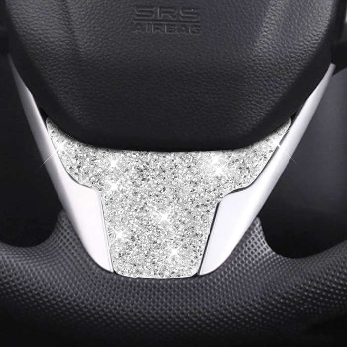 For Honda Civic 2016-2019 Car Steering Wheel Diamond Decorative Sticker, Left and Right Drive