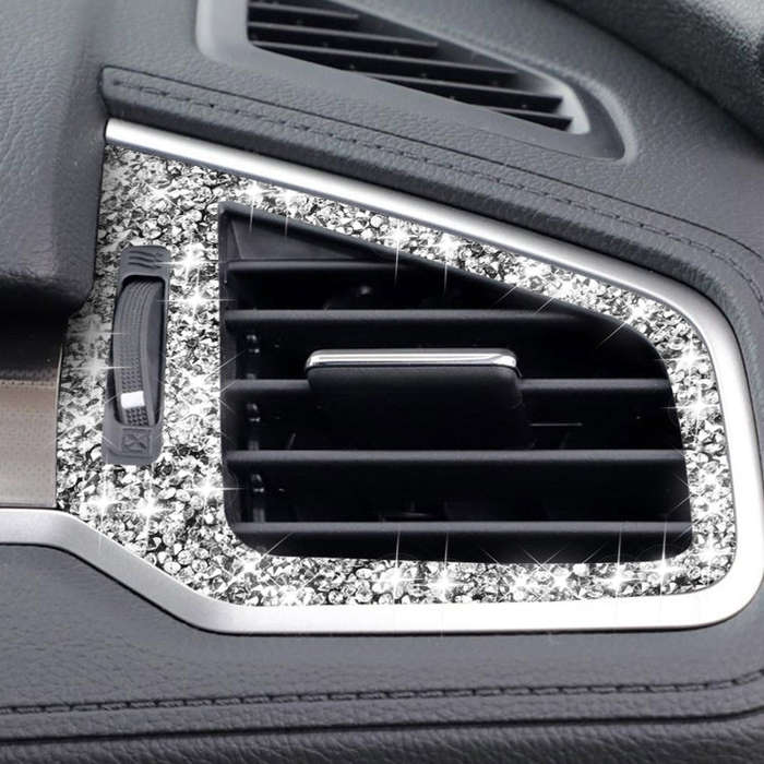 For Honda Civic 2016-2019 Car Left and Right Air Outlets Diamond Decorative Sticker, Left-hand Drive