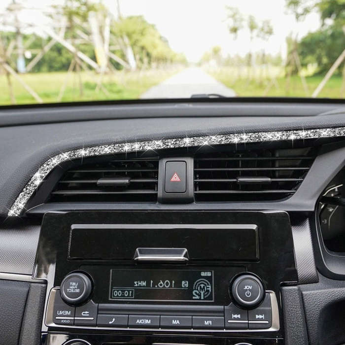 For Honda Civic 2016-2019 Car Central Control Air Outlets Upper Diamond Decorative Sticker, Right...