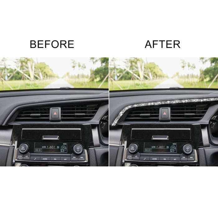 For Honda Civic 2016-2019 Car Central Control Air Outlets Upper Diamond Decorative Sticker, Right...