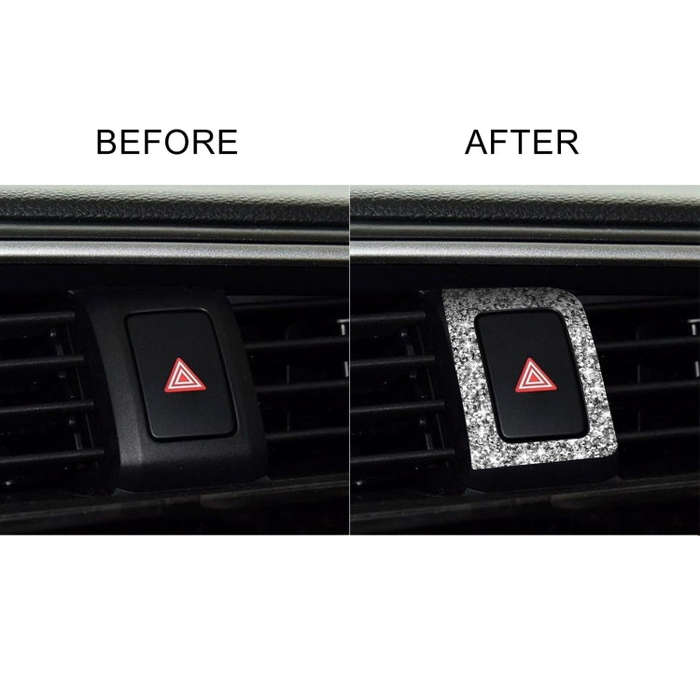 For Honda Civic 2016-2019 Car Warning Light Frame Diamond Decorative Sticker, Left-hand Drive