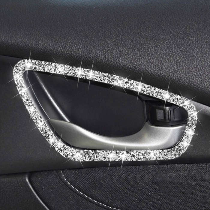 For Honda Civic 2016-2019 Car Inside Door Bowl Frame Diamond Decorative Sticker, Left and Right D...