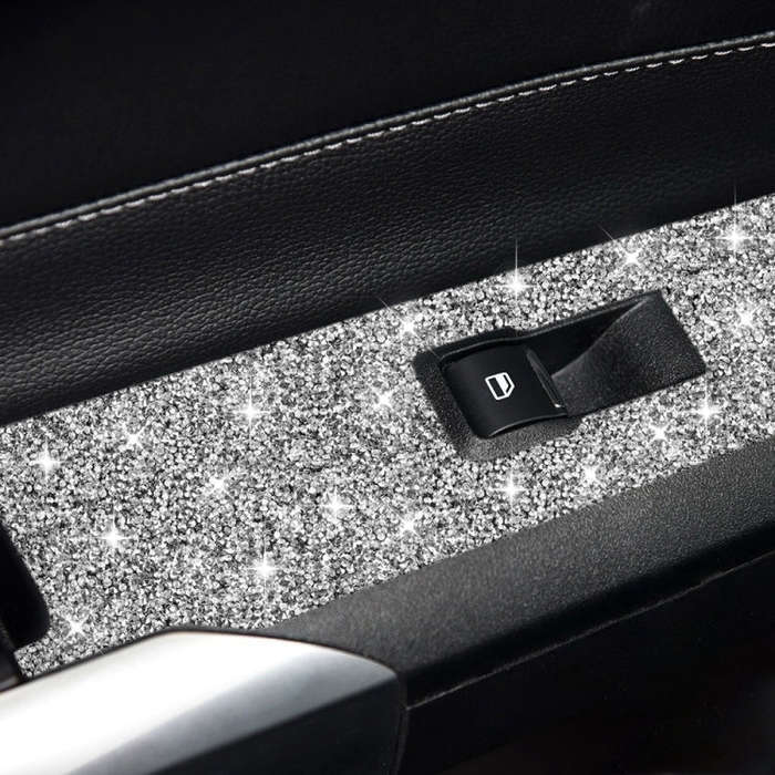For Ford Mustang 2015-2020 Car Door Lift Panel B Diamond Decoration Sticker, Right Drive