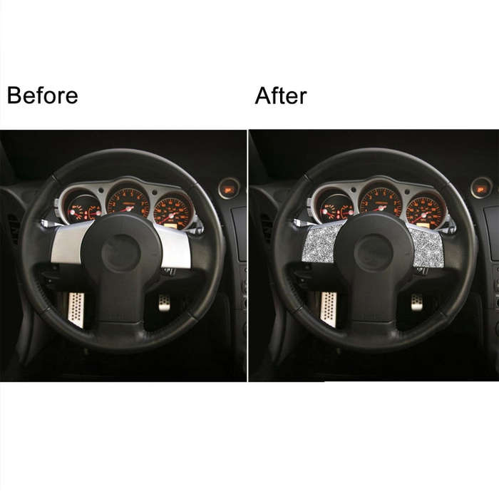For Nissan 350Z 2003-2009 2pcs Car Steering Wheel Button Frame B Diamond Sticker,Left and Right D...
