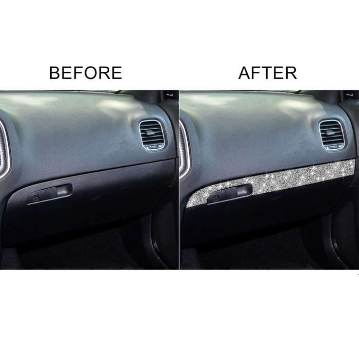 For Dodge Charger 2011-2014 Car Front Passenger Seat Storage Box Diamond Decorative Sticker, Left...