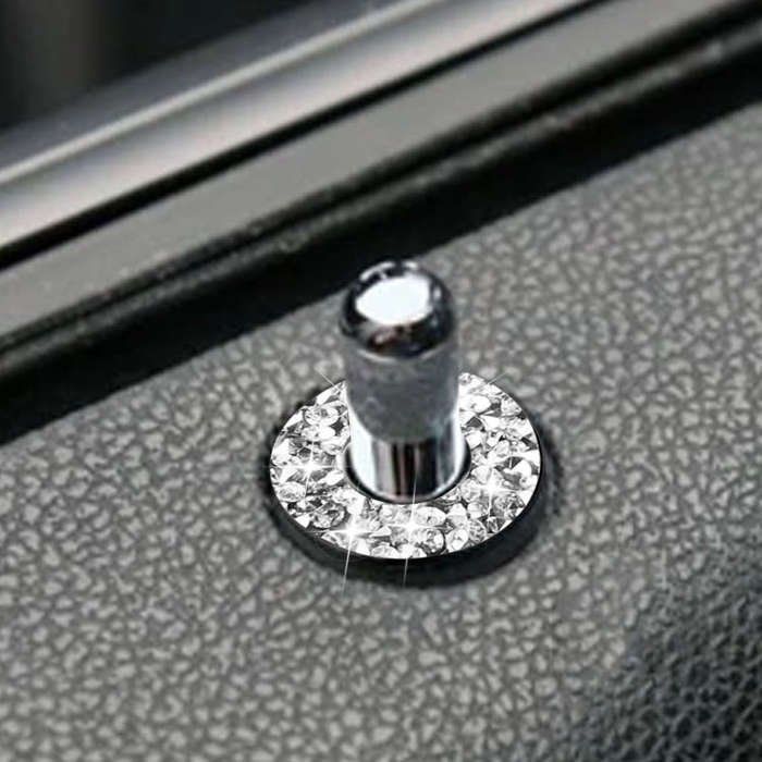 For Dodge Charger 2011-2014 Car Door Lock Ring Diamond Decorative Sticker, Left-hand Drive