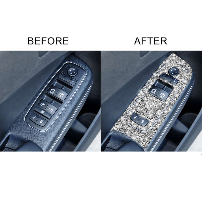 For Dodge Charger 2011-2014 9pcs/Set Car Window Lift Panel Diamond Decorative Sticker, Left-hand ...