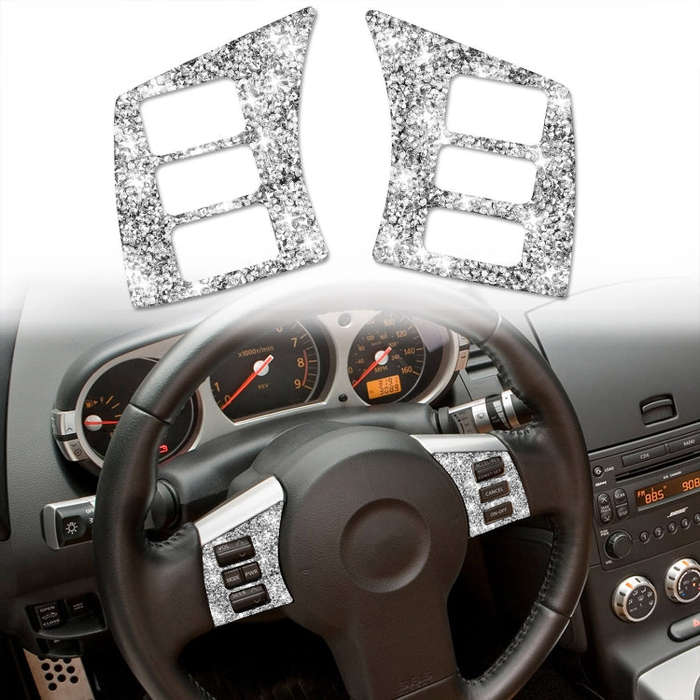 For Nissan 350Z 2006-2009 Car Steering Wheel Button Frame Diamond Sticker,Left and Right Drive Un...