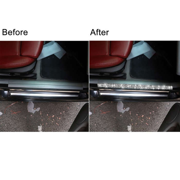 For BMW Series 3 E46 1998-2005 Car Door Threshold Strip Diamond Decoration Sticker, Left and Righ...