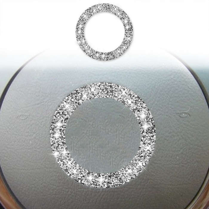 For BMW Series 3 E46 1998-2005 Car Steering Wheel Logo Circle Diamond Decoration Sticker, Left an...