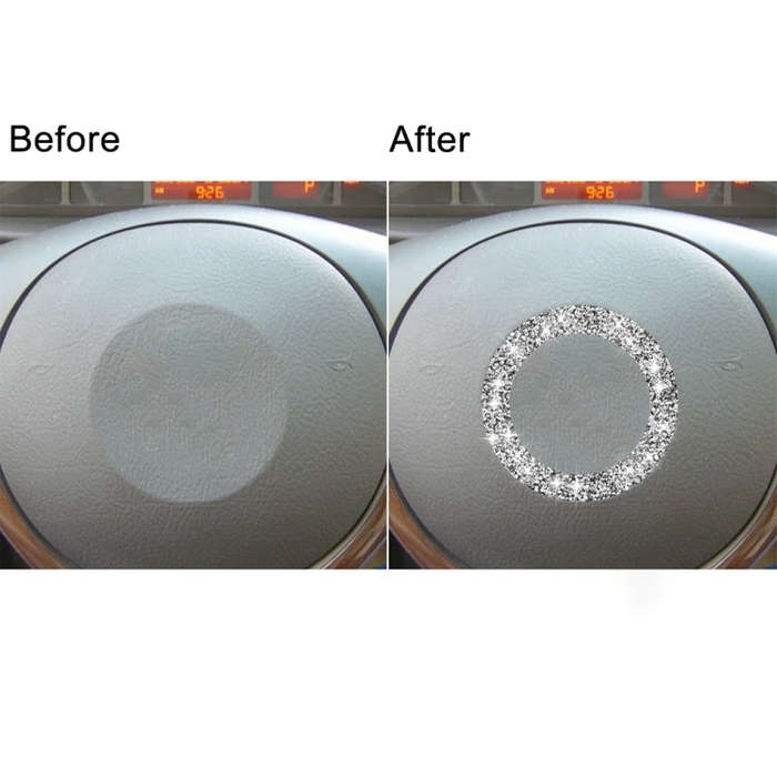 For BMW Series 3 E46 1998-2005 Car Steering Wheel Logo Circle Diamond Decoration Sticker, Left an...