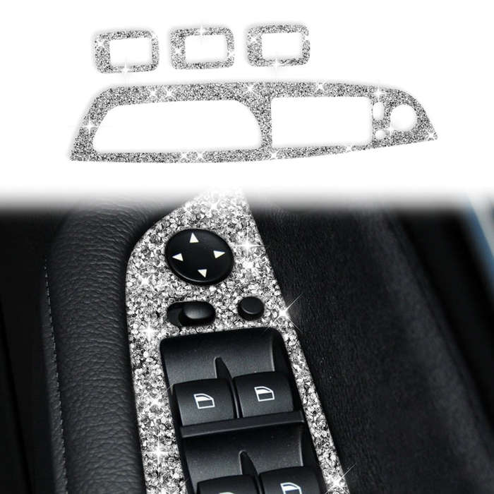 For BMW X5 E70 2008-2013 / X6 E71 2009-2014 Car Window Lift Panel Diamond Decoration Sticker, Hig...