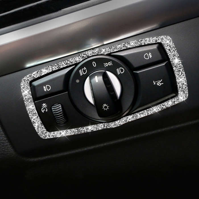 For BMW X5 E70 / X6 E71 2008-2013 Car Headlight Switch Frame Diamond Decoration Sticker, Left and...