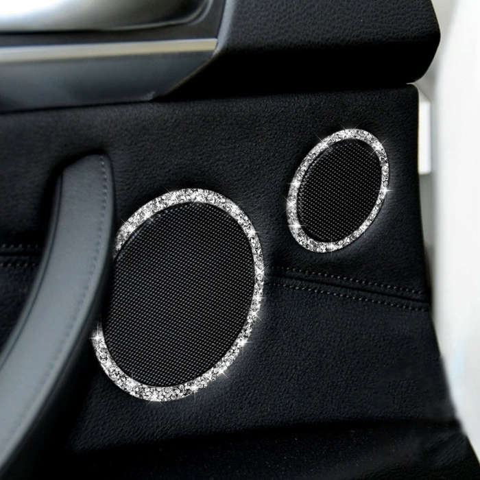 For BMW E70 2008-2013 / E71 2008-2014 6pcs Car Horn Circle Diamond Decoration Sticker, Left and R...