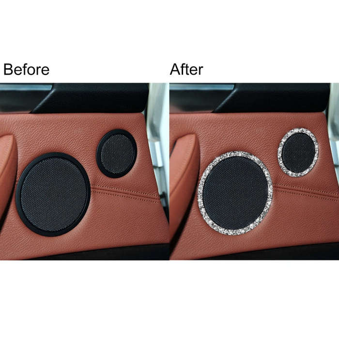 For BMW E70 2008-2013 / E71 2008-2014 6pcs Car Horn Circle Diamond Decoration Sticker, Left and R...