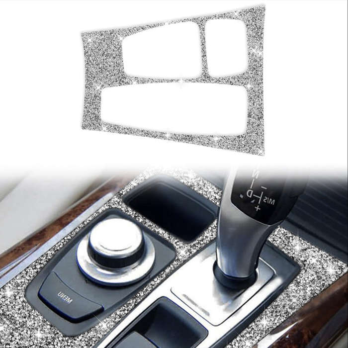 For BMW X5 E70 2008-2013 / X6 E71 2009-2014 Car Gear Panel Diamond Decoration Sticker, Low Config...