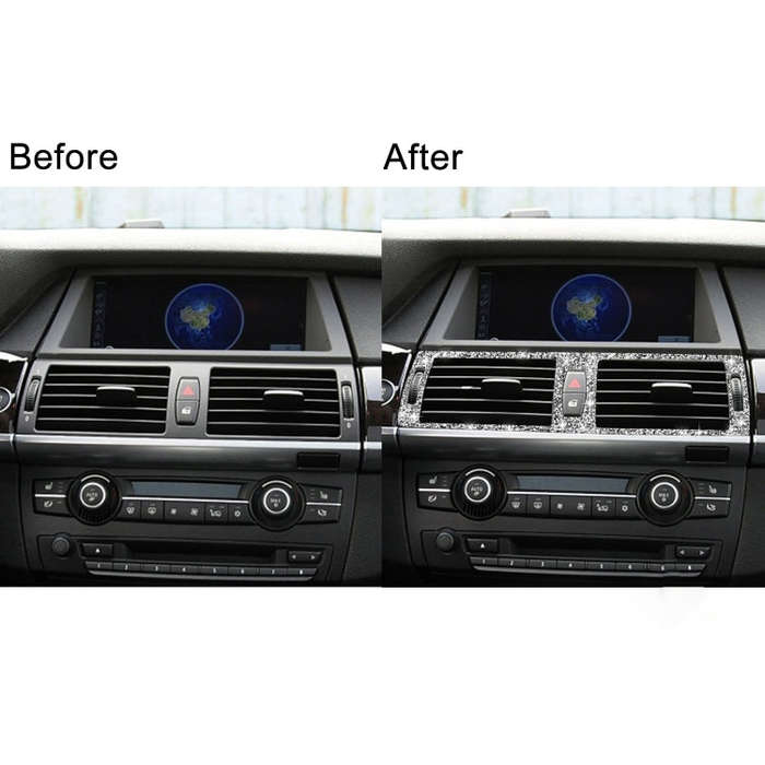 For BMW X5 E70 / X6 E71 2008-2013 Car Middle Air Outlet Diamond Decoration Sticker, Left and Righ...