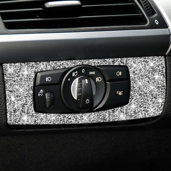 For BMW X5 E70 / X6 E71 2008-2013 Car Headlight Panel Diamond Decoration Sticker, Left Drive