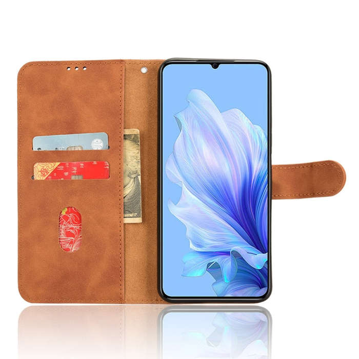 For Oukitel C50 Skin Feel Magnetic Flip Leather Phone Case(Brown)
