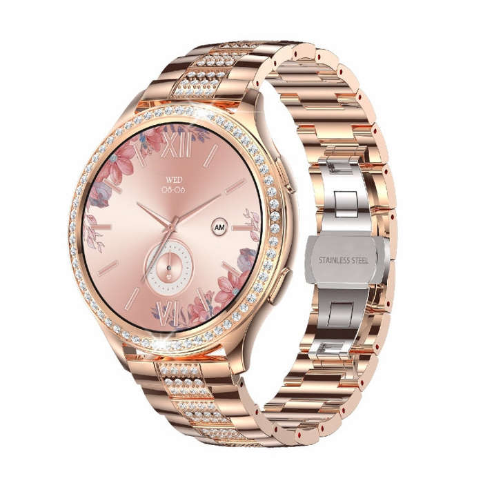 AK53 IP67 BT5.2 1.32inch Smart Watch Support Voice Call / Health Monitoring, Style:Pearl Steel St...