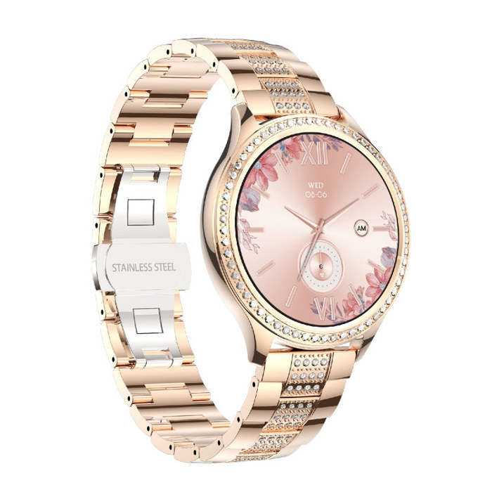 AK53 IP67 BT5.2 1.32inch Smart Watch Support Voice Call / Health Monitoring, Style:Pearl Steel St...
