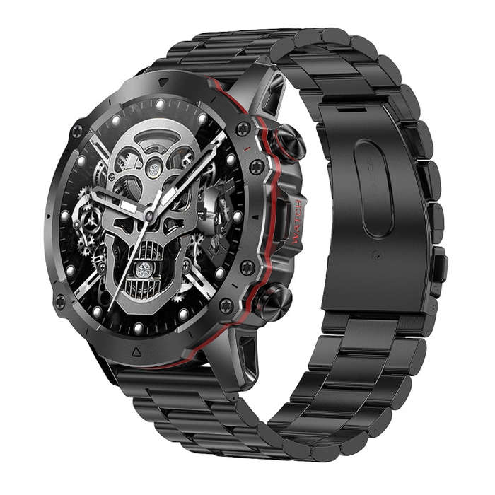 AK56 IP67 BT5.1 1.43inch Smart Watch Support Voice Call / Health Monitoring, Style:Pearl Steel St...