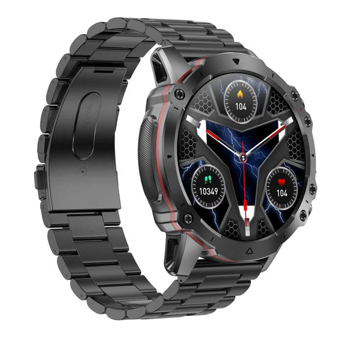 AK56 IP67 BT5.1 1.43inch Smart Watch Support Voice Call / Health Monitoring, Style:Pearl Steel St...