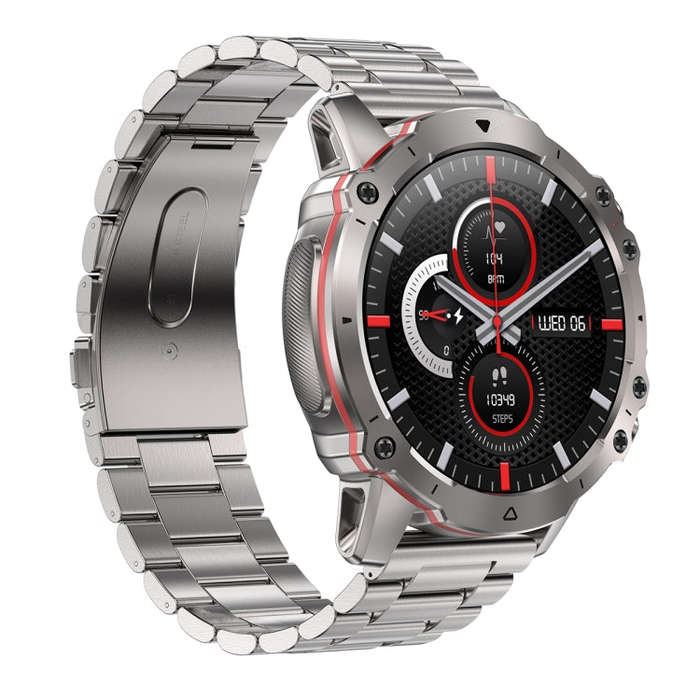 AK56 IP67 BT5.1 1.43inch Smart Watch Support Voice Call / Health Monitoring, Style:Pearl Steel St...