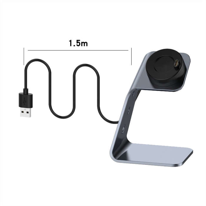 For Venu3 / Venu3S / Vivoactive 5 Portable Metal Charger Holder with Data Function, Right Interfa...