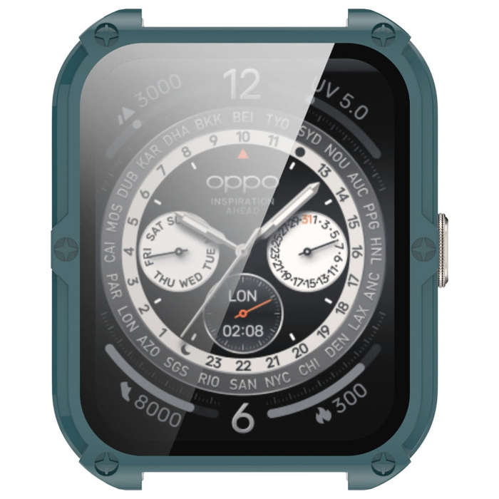 For OPPO Watch 4 Pro PC + Tempered Film Integrated Watch Protective Case(Pine Green)