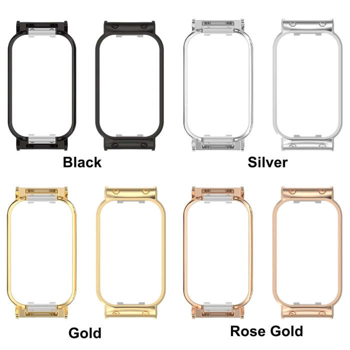 For Xiaomi Smart Band 8 Active / Redmi Band 2 Metal Frame Watch Protective Case(Silver)