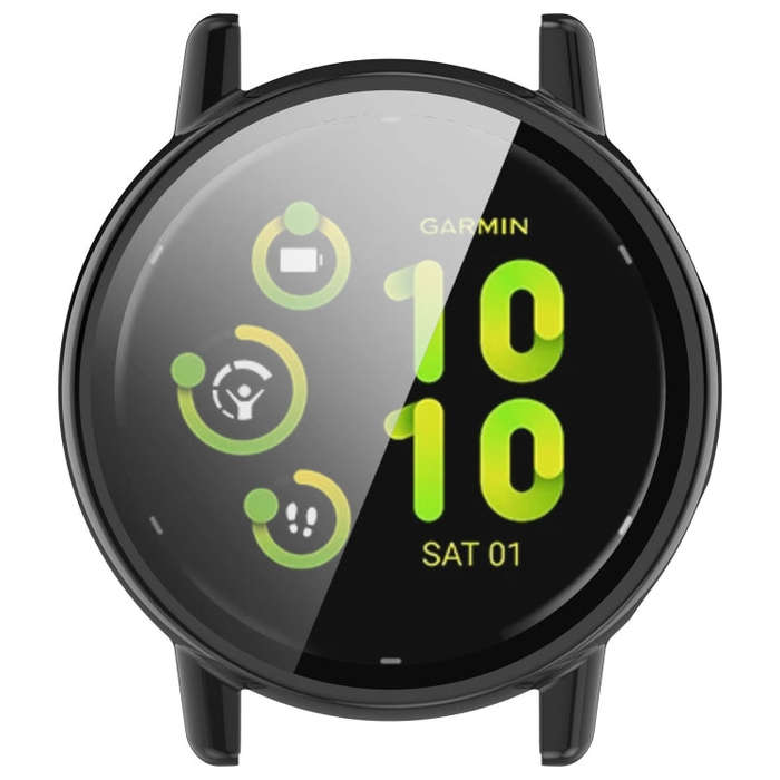 For Garmin vivoactive 5 / Active 5 PC + Tempered Film Integrated Watch Protective Case(Black)