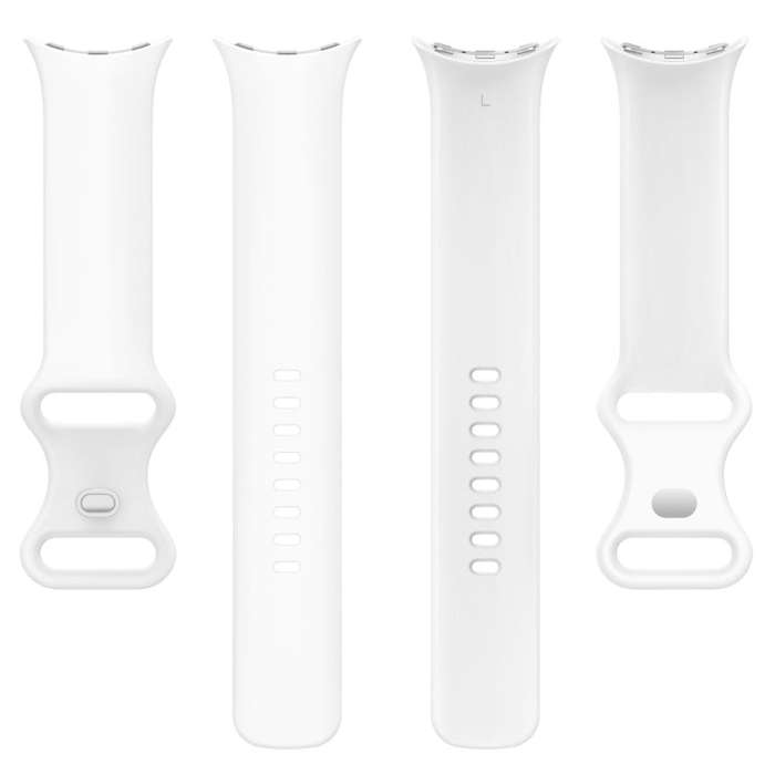 For Google Pixel Watch 2 Solid Color Silicone Watch Band, Size:L Size(White)