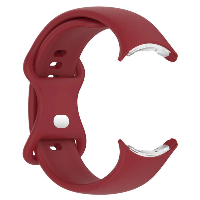 For Google Pixel Watch 2 Solid Color Silicone Watch Band, Size:L Size(Red)
