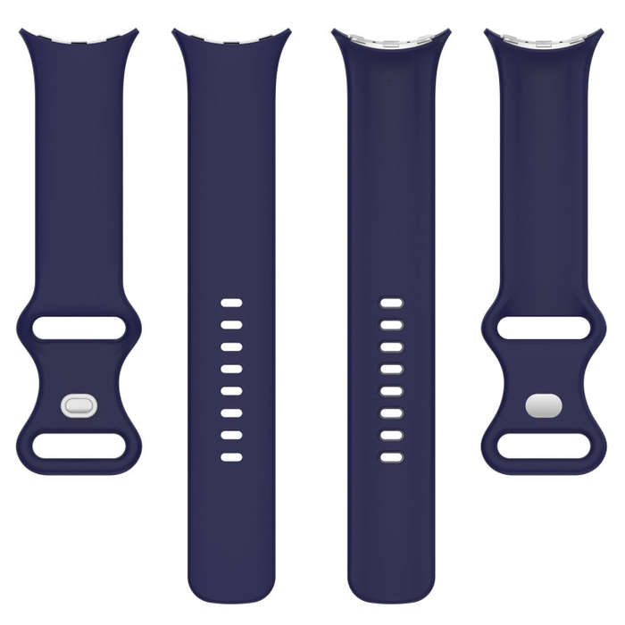 For Google Pixel Watch 2 Solid Color Silicone Watch Band, Size:L Size(Blue)