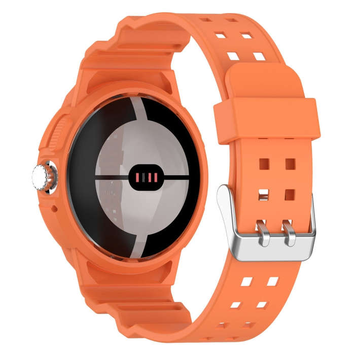 For Google Pixel Watch 2 Integrated Fully Enclosed Silicone Watch Band(Orange)