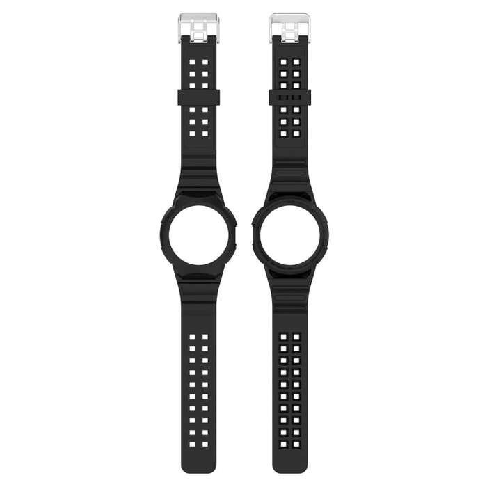 For Google Pixel Watch 2 Integrated Fully Enclosed Silicone Watch Band(Black)