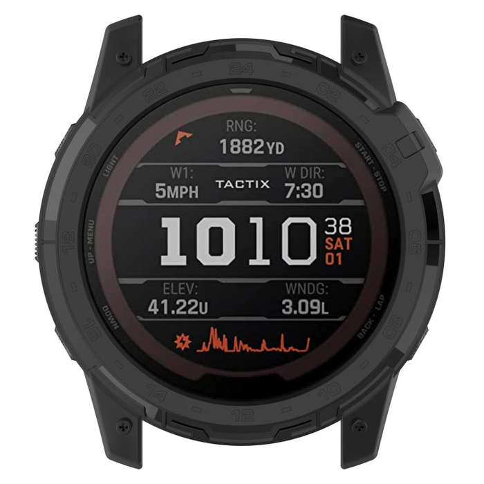 For Garmin Tactix 7 Amoled Armor Hollow TPU Watch Protective Case(Black)